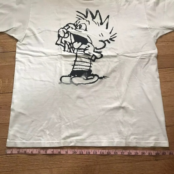 Vintage Calvin And Hobbes Attitude Nose Picker Large Print Tshirt XL 48 90s Vtg - Picture 10 of 10